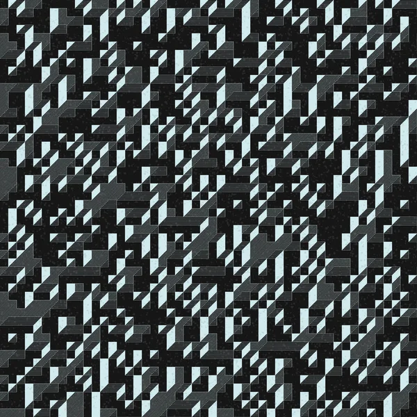 Edward Zajec 'in 1971' deki Il Cubo 'sunun uygulanması. Esasen 8 taştan oluşan bir Truchet fayans seti ve yerleştirme sanatı illüstrasyonu için kurallar