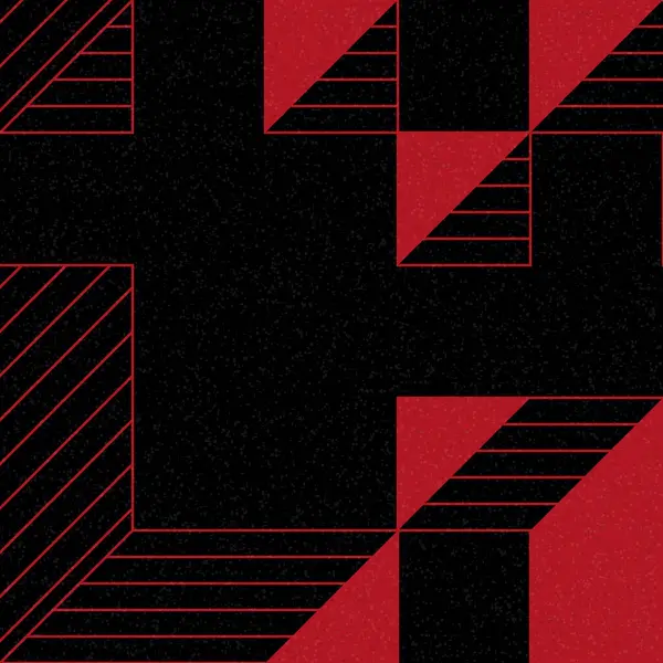 Edward Zajec 'in 1971' deki Il Cubo 'sunun uygulanması. Esasen 8 taştan oluşan bir Truchet fayans seti ve yerleştirme sanatı illüstrasyonu için kurallar