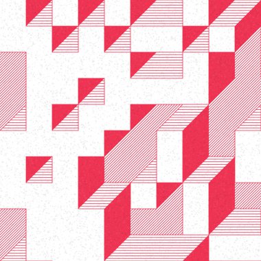 Edward Zajec 'in 1971' deki Il Cubo 'sunun uygulanması. Esasen 8 taştan oluşan bir Truchet fayans seti ve yerleştirme sanatı illüstrasyonu için kurallar