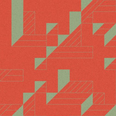 Edward Zajec 'in 1971' deki Il Cubo 'sunun uygulanması. Esasen 8 taştan oluşan bir Truchet fayans seti ve yerleştirme sanatı illüstrasyonu için kurallar