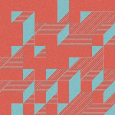 Edward Zajec 'in 1971' deki Il Cubo 'sunun uygulanması. Esasen 8 taştan oluşan bir Truchet fayans seti ve yerleştirme sanatı illüstrasyonu için kurallar