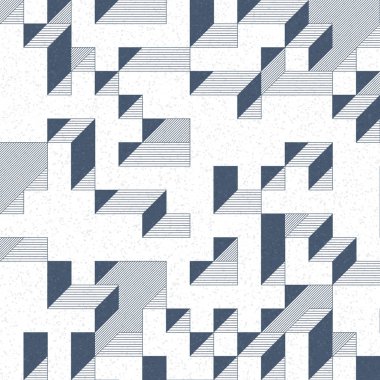 Edward Zajec 'in 1971' deki Il Cubo 'sunun uygulanması. Esasen 8 taştan oluşan bir Truchet fayans seti ve yerleştirme sanatı illüstrasyonu için kurallar