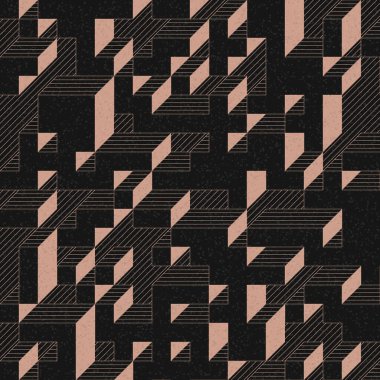 Edward Zajec 'in 1971' deki Il Cubo 'sunun uygulanması. Esasen 8 taştan oluşan bir Truchet fayans seti ve yerleştirme sanatı illüstrasyonu için kurallar