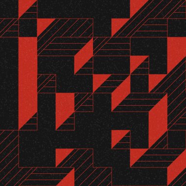 Edward Zajec 'in 1971' deki Il Cubo 'sunun uygulanması. Esasen 8 taştan oluşan bir Truchet fayans seti ve yerleştirme sanatı illüstrasyonu için kurallar