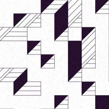 Edward Zajec 'in 1971' deki Il Cubo 'sunun uygulanması. Esasen 8 taştan oluşan bir Truchet fayans seti ve yerleştirme sanatı illüstrasyonu için kurallar