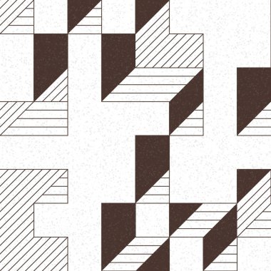 Edward Zajec 'in 1971' deki Il Cubo 'sunun uygulanması. Esasen 8 taştan oluşan bir Truchet fayans seti ve yerleştirme sanatı illüstrasyonu için kurallar