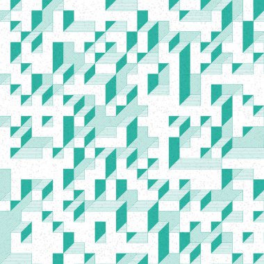 Edward Zajec 'in 1971' deki Il Cubo 'sunun uygulanması. Esasen 8 taştan oluşan bir Truchet fayans seti ve yerleştirme sanatı illüstrasyonu için kurallar