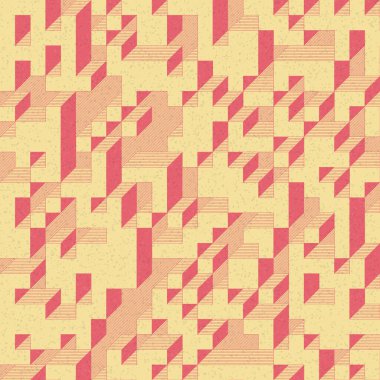 Edward Zajec 'in 1971' deki Il Cubo 'sunun uygulanması. Esasen 8 taştan oluşan bir Truchet fayans seti ve yerleştirme sanatı illüstrasyonu için kurallar