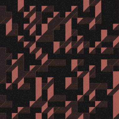 Edward Zajec 'in 1971' deki Il Cubo 'sunun uygulanması. Esasen 8 taştan oluşan bir Truchet fayans seti ve yerleştirme sanatı illüstrasyonu için kurallar