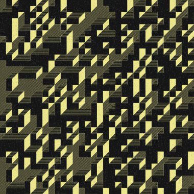 Edward Zajec 'in 1971' deki Il Cubo 'sunun uygulanması. Esasen 8 taştan oluşan bir Truchet fayans seti ve yerleştirme sanatı illüstrasyonu için kurallar