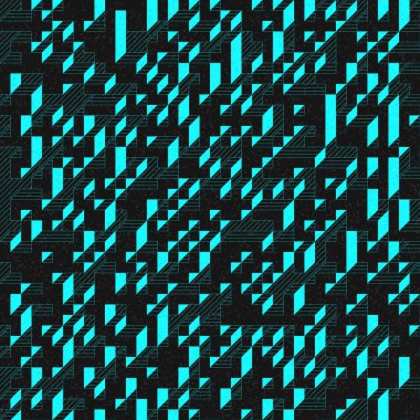 Edward Zajec 'in 1971' deki Il Cubo 'sunun uygulanması. Esasen 8 taştan oluşan bir Truchet fayans seti ve yerleştirme sanatı illüstrasyonu için kurallar