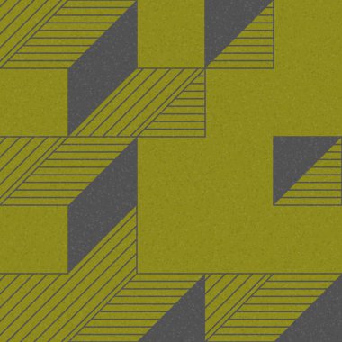 Edward Zajec 'in 1971' deki Il Cubo 'sunun uygulanması. Esasen 8 taştan oluşan bir Truchet fayans seti ve yerleştirme sanatı illüstrasyonu için kurallar