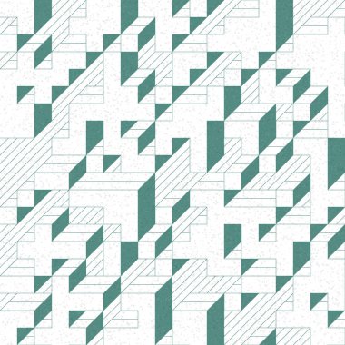 Edward Zajec 'in 1971' deki Il Cubo 'sunun uygulanması. Esasen 8 taştan oluşan bir Truchet fayans seti ve yerleştirme sanatı illüstrasyonu için kurallar