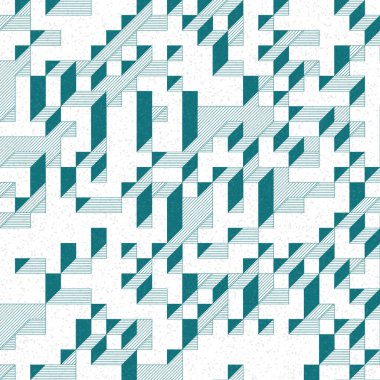 Edward Zajec 'in 1971' deki Il Cubo 'sunun uygulanması. Esasen 8 taştan oluşan bir Truchet fayans seti ve yerleştirme sanatı illüstrasyonu için kurallar