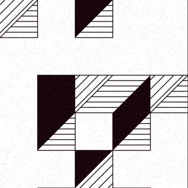 Edward Zajec 'in 1971' deki Il Cubo 'sunun uygulanması. Esasen 8 taştan oluşan bir Truchet fayans seti ve yerleştirme sanatı illüstrasyonu için kurallar