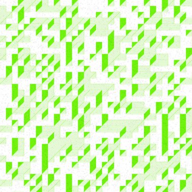 Edward Zajec 'in 1971' deki Il Cubo 'sunun uygulanması. Esasen 8 taştan oluşan bir Truchet fayans seti ve yerleştirme sanatı illüstrasyonu için kurallar