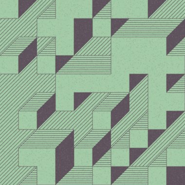 Edward Zajec 'in 1971' deki Il Cubo 'sunun uygulanması. Esasen 8 taştan oluşan bir Truchet fayans seti ve yerleştirme sanatı illüstrasyonu için kurallar