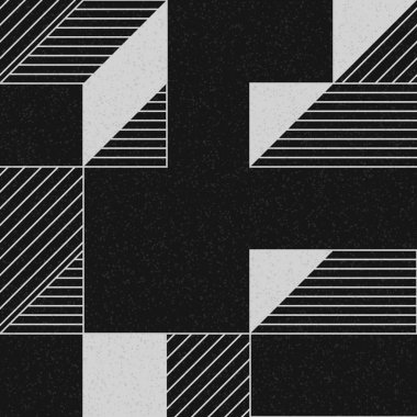 Edward Zajec 'in 1971' deki Il Cubo 'sunun uygulanması. Esasen 8 taştan oluşan bir Truchet fayans seti ve yerleştirme sanatı illüstrasyonu için kurallar