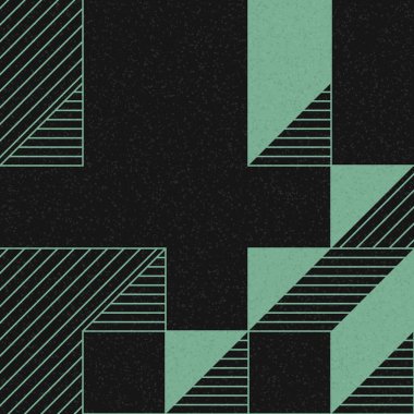 Edward Zajec 'in 1971' deki Il Cubo 'sunun uygulanması. Esasen 8 taştan oluşan bir Truchet fayans seti ve yerleştirme sanatı illüstrasyonu için kurallar