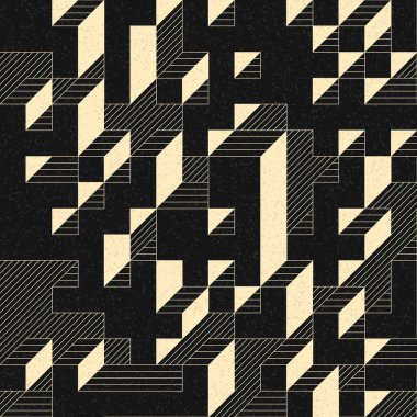 Edward Zajec 'in 1971' deki Il Cubo 'sunun uygulanması. Esasen 8 taştan oluşan bir Truchet fayans seti ve yerleştirme sanatı illüstrasyonu için kurallar