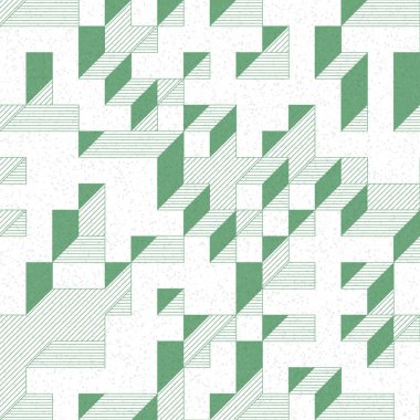 Edward Zajec 'in 1971' deki Il Cubo 'sunun uygulanması. Esasen 8 taştan oluşan bir Truchet fayans seti ve yerleştirme sanatı illüstrasyonu için kurallar