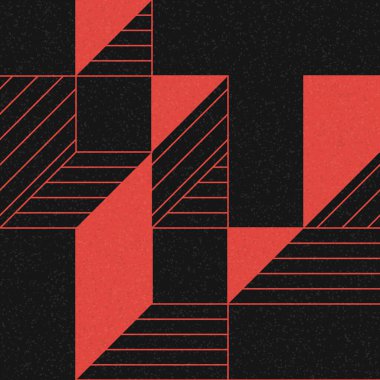 Edward Zajec 'in 1971' deki Il Cubo 'sunun uygulanması. Esasen 8 taştan oluşan bir Truchet fayans seti ve yerleştirme sanatı illüstrasyonu için kurallar