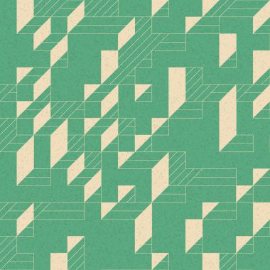 Edward Zajec 'in 1971' deki Il Cubo 'sunun uygulanması. Esasen 8 taştan oluşan bir Truchet fayans seti ve yerleştirme sanatı illüstrasyonu için kurallar