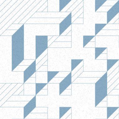 Edward Zajec 'in 1971' deki Il Cubo 'sunun uygulanması. Esasen 8 taştan oluşan bir Truchet fayans seti ve yerleştirme sanatı illüstrasyonu için kurallar