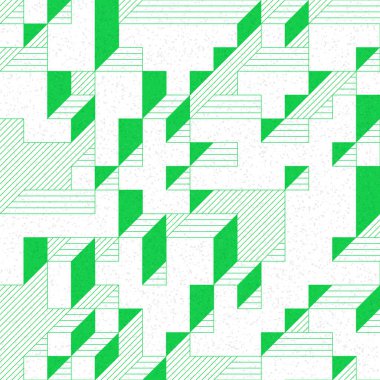 Edward Zajec 'in 1971' deki Il Cubo 'sunun uygulanması. Esasen 8 taştan oluşan bir Truchet fayans seti ve yerleştirme sanatı illüstrasyonu için kurallar