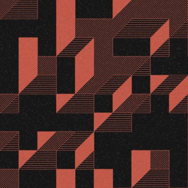 Edward Zajec 'in 1971' deki Il Cubo 'sunun uygulanması. Esasen 8 taştan oluşan bir Truchet fayans seti ve yerleştirme sanatı illüstrasyonu için kurallar