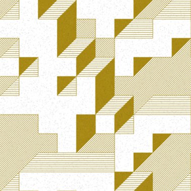 Edward Zajec 'in 1971' deki Il Cubo 'sunun uygulanması. Esasen 8 taştan oluşan bir Truchet fayans seti ve yerleştirme sanatı illüstrasyonu için kurallar