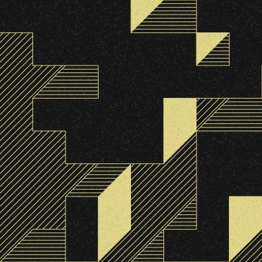 Edward Zajec 'in 1971' deki Il Cubo 'sunun uygulanması. Esasen 8 taştan oluşan bir Truchet fayans seti ve yerleştirme sanatı illüstrasyonu için kurallar