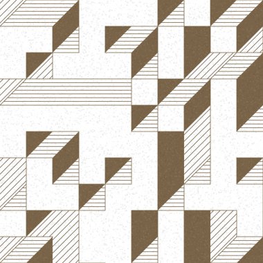 Edward Zajec 'in 1971' deki Il Cubo 'sunun uygulanması. Esasen 8 taştan oluşan bir Truchet fayans seti ve yerleştirme sanatı illüstrasyonu için kurallar