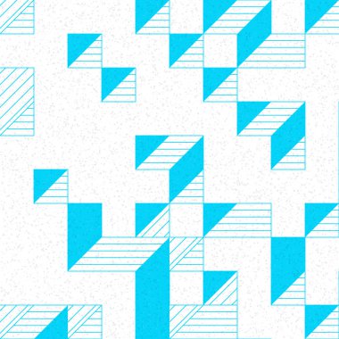 Edward Zajec 'in 1971' deki Il Cubo 'sunun uygulanması. Esasen 8 taştan oluşan bir Truchet fayans seti ve yerleştirme sanatı illüstrasyonu için kurallar