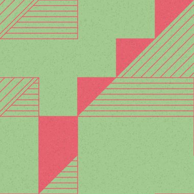 Edward Zajec 'in 1971' deki Il Cubo 'sunun uygulanması. Esasen 8 taştan oluşan bir Truchet fayans seti ve yerleştirme sanatı illüstrasyonu için kurallar