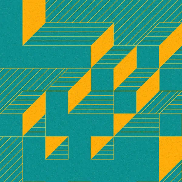 Edward Zajec 'in 1971' deki Il Cubo 'sunun uygulanması. Esasen 8 taştan oluşan bir Truchet fayans seti ve yerleştirme sanatı illüstrasyonu için kurallar