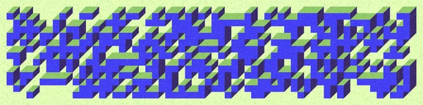 Edward Zajec 'in 1971' deki Il Cubo 'sunun uygulanması. Esasen 8 taştan oluşan bir Truchet fayans seti ve yerleştirme sanatı illüstrasyonu için kurallar