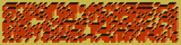 Edward Zajec 'in 1971' deki Il Cubo 'sunun uygulanması. Esasen 8 taştan oluşan bir Truchet fayans seti ve yerleştirme sanatı illüstrasyonu için kurallar