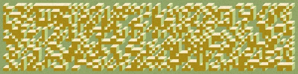 Edward Zajec 'in 1971' deki Il Cubo 'sunun uygulanması. Esasen 8 taştan oluşan bir Truchet fayans seti ve yerleştirme sanatı illüstrasyonu için kurallar