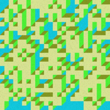 Edward Zajec 'in 1971' deki Il Cubo 'sunun uygulanması. Esasen 8 taştan oluşan bir Truchet fayans seti ve yerleştirme sanatı illüstrasyonu için kurallar