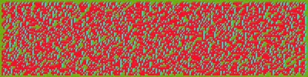 Edward Zajec 'in 1971' deki Il Cubo 'sunun uygulanması. Esasen 8 taştan oluşan bir Truchet fayans seti ve yerleştirme sanatı illüstrasyonu için kurallar