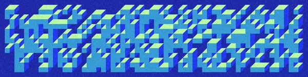 Edward Zajec 'in 1971' deki Il Cubo 'sunun uygulanması. Esasen 8 taştan oluşan bir Truchet fayans seti ve yerleştirme sanatı illüstrasyonu için kurallar