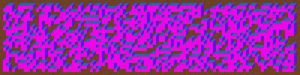 Edward Zajec 'in 1971' deki Il Cubo 'sunun uygulanması. Esasen 8 taştan oluşan bir Truchet fayans seti ve yerleştirme sanatı illüstrasyonu için kurallar