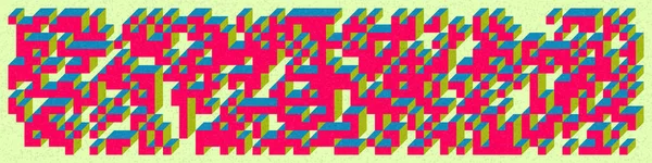 Edward Zajec 'in 1971' deki Il Cubo 'sunun uygulanması. Esasen 8 taştan oluşan bir Truchet fayans seti ve yerleştirme sanatı illüstrasyonu için kurallar