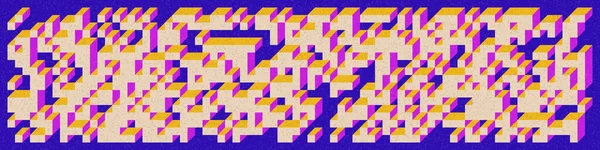 Edward Zajec 'in 1971' deki Il Cubo 'sunun uygulanması. Esasen 8 taştan oluşan bir Truchet fayans seti ve yerleştirme sanatı illüstrasyonu için kurallar