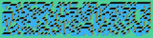 Edward Zajec 'in 1971' deki Il Cubo 'sunun uygulanması. Esasen 8 taştan oluşan bir Truchet fayans seti ve yerleştirme sanatı illüstrasyonu için kurallar