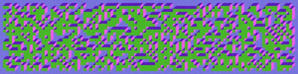 Edward Zajec 'in 1971' deki Il Cubo 'sunun uygulanması. Esasen 8 taştan oluşan bir Truchet fayans seti ve yerleştirme sanatı illüstrasyonu için kurallar