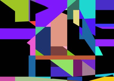 Geometrik soyutlama üretken sanat arkaplan çizimi