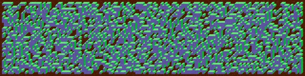 Edward Zajec 'in 1971' deki Il Cubo 'sunun uygulanması. Esasen 8 taştan oluşan bir Truchet fayans seti ve yerleştirme sanatı illüstrasyonu için kurallar