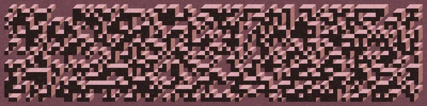 Edward Zajec 'in 1971' deki Il Cubo 'sunun uygulanması. Esasen 8 taştan oluşan bir Truchet fayans seti ve yerleştirme sanatı illüstrasyonu için kurallar